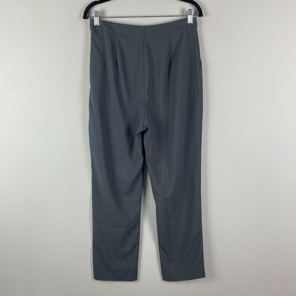 Lulus Kick It Black High-Waisted Trouser Pants Size Large Gray Dress Pant Chic - Picture 5 of 12